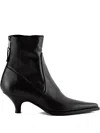 Elena Iachi Pointed-toe Zip-up Boots In Black