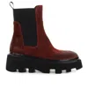 Elena Iachi Red Suede Chelsea Boot In Red