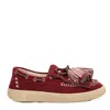 Elena Iachi Red Suede Moccasin In Brown