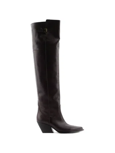 Elena Iachi Sharp Overknee-boots In Brown