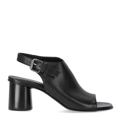 Elena Iachi Silk Black Heeled Sandals