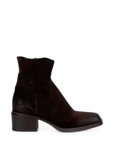 Elena Iachi Square-toe Ankle Boots In Black