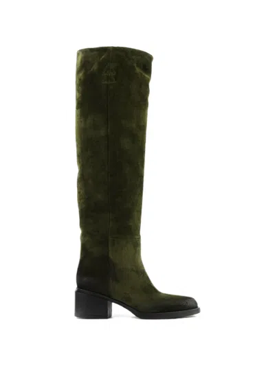 Elena Iachi Hohe Stiefel Mit Eckiger Kappe In Gray