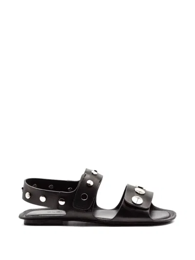Elena Iachi Studded Leather Sandals In Black