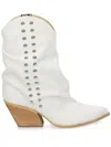 Elena Iachi Wildlederstiefel Mit Nieten In Weiss