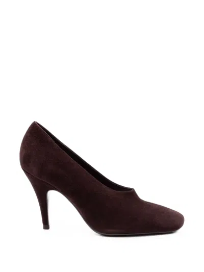 Elena Iachi Suede Square-toe Pumps In Black