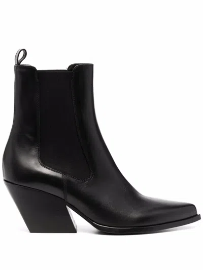 Elena Iachi Tapered Heel Ankle Boots In Black