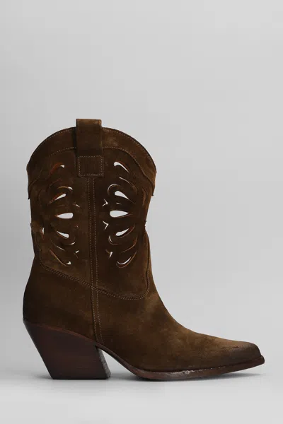 ELENA IACHI TEXAN ANKLE BOOTS IN LEATHER COLOR SUEDE