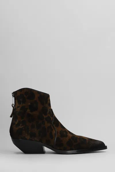 Elena Iachi Texan Ankle Boots In Multicolor