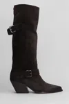 Elena Iachi 65mm Buckle-detailing Knee-high Boots In Brown