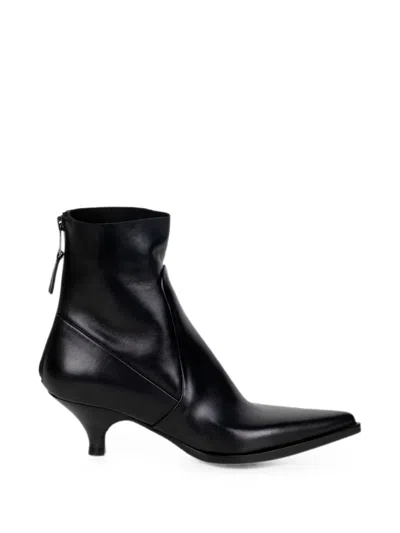 Elena Iachi Thais Pointed-toe Zip-fastening Ankle Boots In Black
