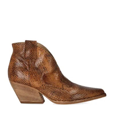 Elena Iachi Tobacco Texan Ankle Boot In Brown