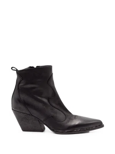 Elena Iachi Western-style Leather Boots In Black
