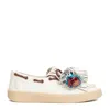 Elena Iachi White Leather Tassel Moccasin In White