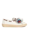 Elena Iachi White Leather Tassel Moccasin In Neutral