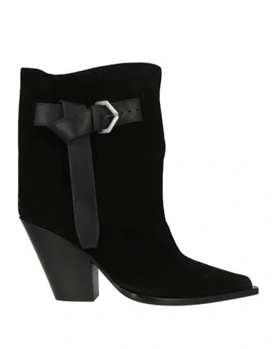 Elena Iachi Woman Ankle Boots Black Size 6 Leather