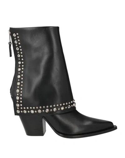 Elena Iachi Woman Ankle Boots Black Size 9 Leather