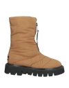 Elena Iachi Woman Ankle Boots Camel Size 7 Textile Fibers In Beige