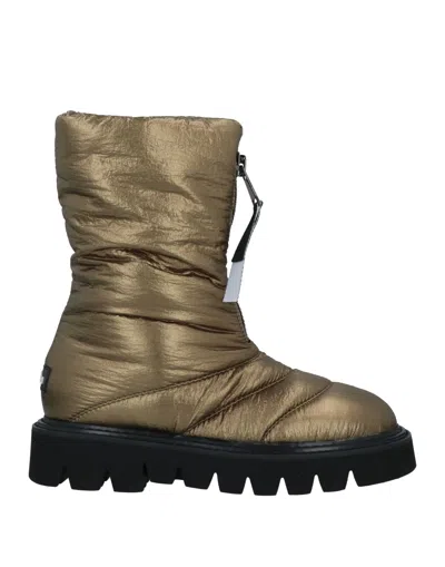 Elena Iachi Woman Ankle Boots Military Green Size 8 Textile Fibers