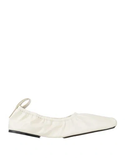 Elena Iachi Woman Ballet Flats Off White Size 9 Leather