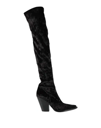 Elena Iachi Woman Boot Black Size 8 Textile Fibers