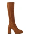 Elena Iachi Woman Boot Camel Size 8 Textile Fibers In Beige