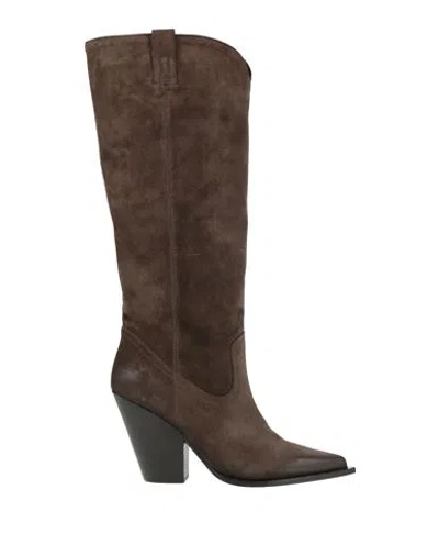 Elena Iachi Woman Boot Dark Brown Size 10 Leather