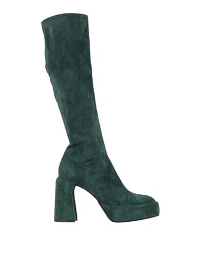 Elena Iachi Woman Boot Green Size 8 Textile Fibers