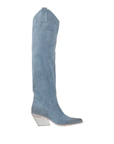 Elena Iachi Woman Boot Pastel Blue Size 7.5 Leather
