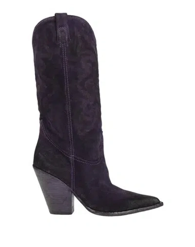 Elena Iachi Woman Boot Purple Size 9 Leather