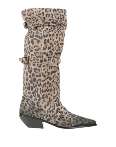 Elena Iachi Woman Boot Sand Size 7 Leather