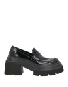 Elena Iachi Woman Loafers Black Size 10 Textile Fibers In Black