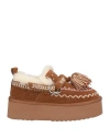 Elena Iachi Woman Loafers Camel Size 8 Leather