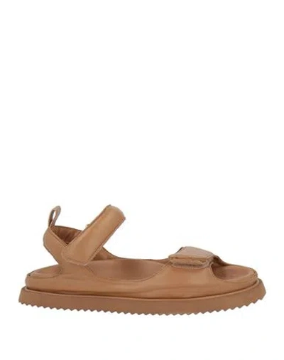 Elena Iachi Woman Sandals Camel Size 8 Leather In Brown