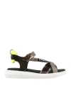 Elena Iachi Woman Sandals Taupe Size 8 Leather, Textile Fibers