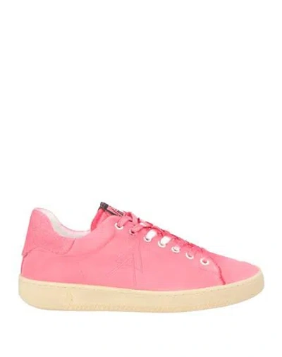 Elena Iachi Woman Sneakers Fuchsia Size 9 Leather, Textile Fibers In Pink