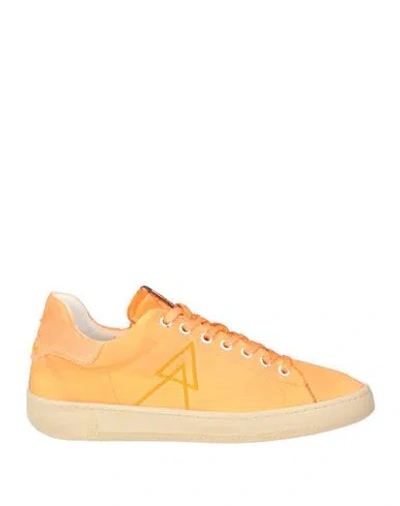 Elena Iachi Woman Sneakers Mandarin Size 9 Leather, Textile Fibers In Yellow