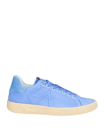 Elena Iachi Woman Sneakers Pastel Blue Size 9 Leather, Textile Fibers