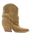 Elena Iachi Brown Suede Texan Ankle Boots In Marrone