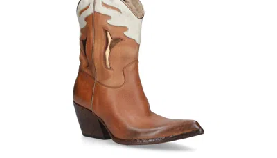 Elena Iachi Women's Texan Ankle Boot In Sughero/osso In Multi