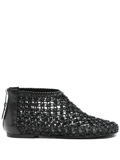 Elena Iachi Woven Ankle Boots In Black
