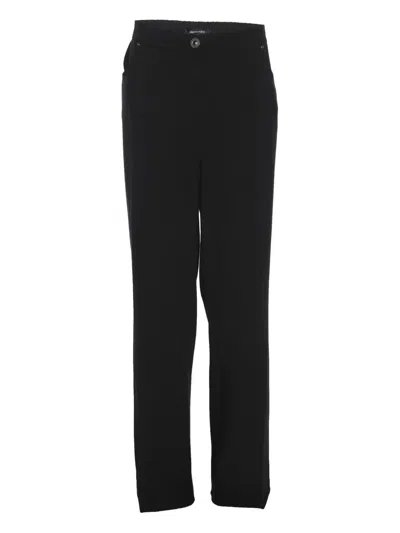 Pre-owned Elena Miro' Straight-leg Jersey Trousers In Black