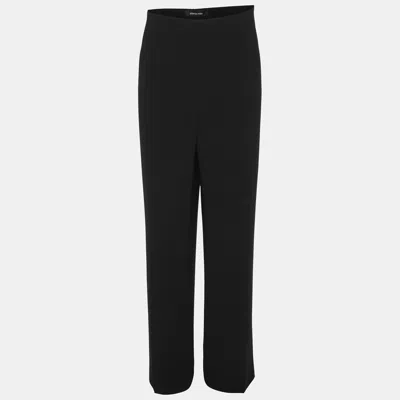 Pre-owned Elena Miro' Black Crepe Trousers Xxl