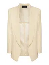 Elena Miro' Tailored Open-front Shawl Collar Black Blazer In Neutral
