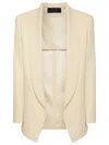 Elena Miro' Tailored Open-front Shawl Collar Black Blazer In Neutral