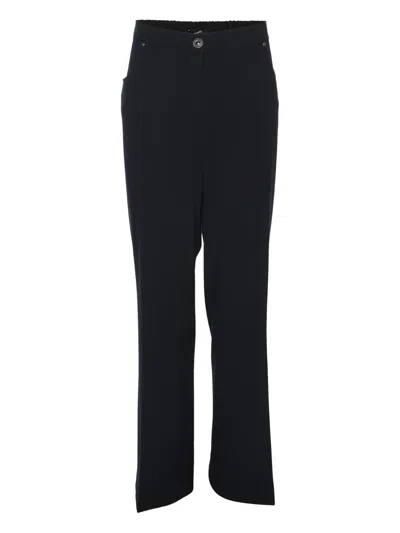 Pre-owned Elena Miro' Crystal-embellishment Jersey Trousers In Blue