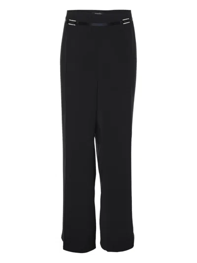 Pre-owned Elena Miro' Crystal-embellished Wide-leg Trousers In Blue