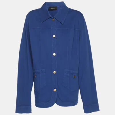 Elena Miro' Blue Denim Shirt Jacket Xl