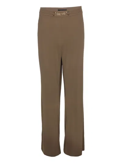 Pre-owned Elena Miro' Jersey Chain-detail Trousers In Brown