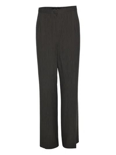 Pre-owned Elena Miro' Striped Waistband Trousers In Brown
